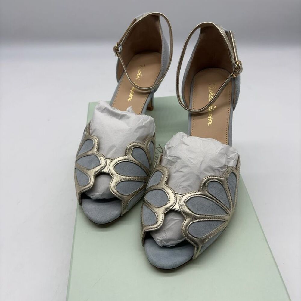 Rachel Simpson Blue Suede Art Deco Style Shoes